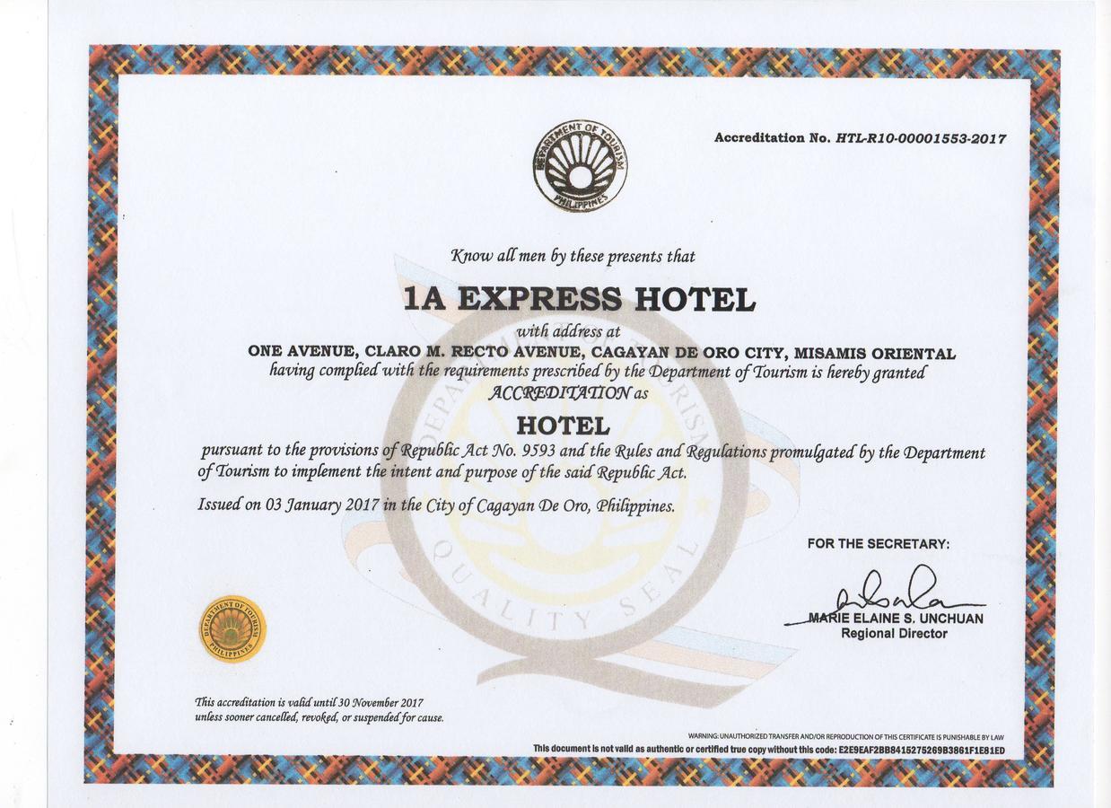 1A Express Hotel Cagayan de Oro Exteriör bild